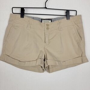 Abercrombie & Fitch Vintage Y2K Khaki Twill Stretch Mini Shorts Size 8